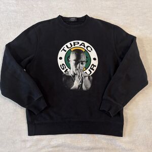 Tupac Shakur Cross Colours Crewneck Sweatshirt Mens Black Size Small Rap Music